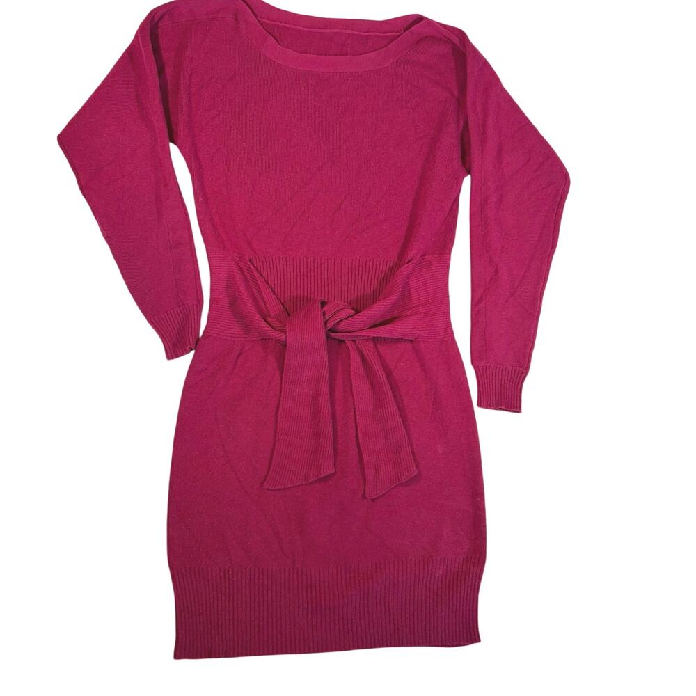Laundry by design magenta sweater dress. Size S. Knee length. Front tie Boatneck